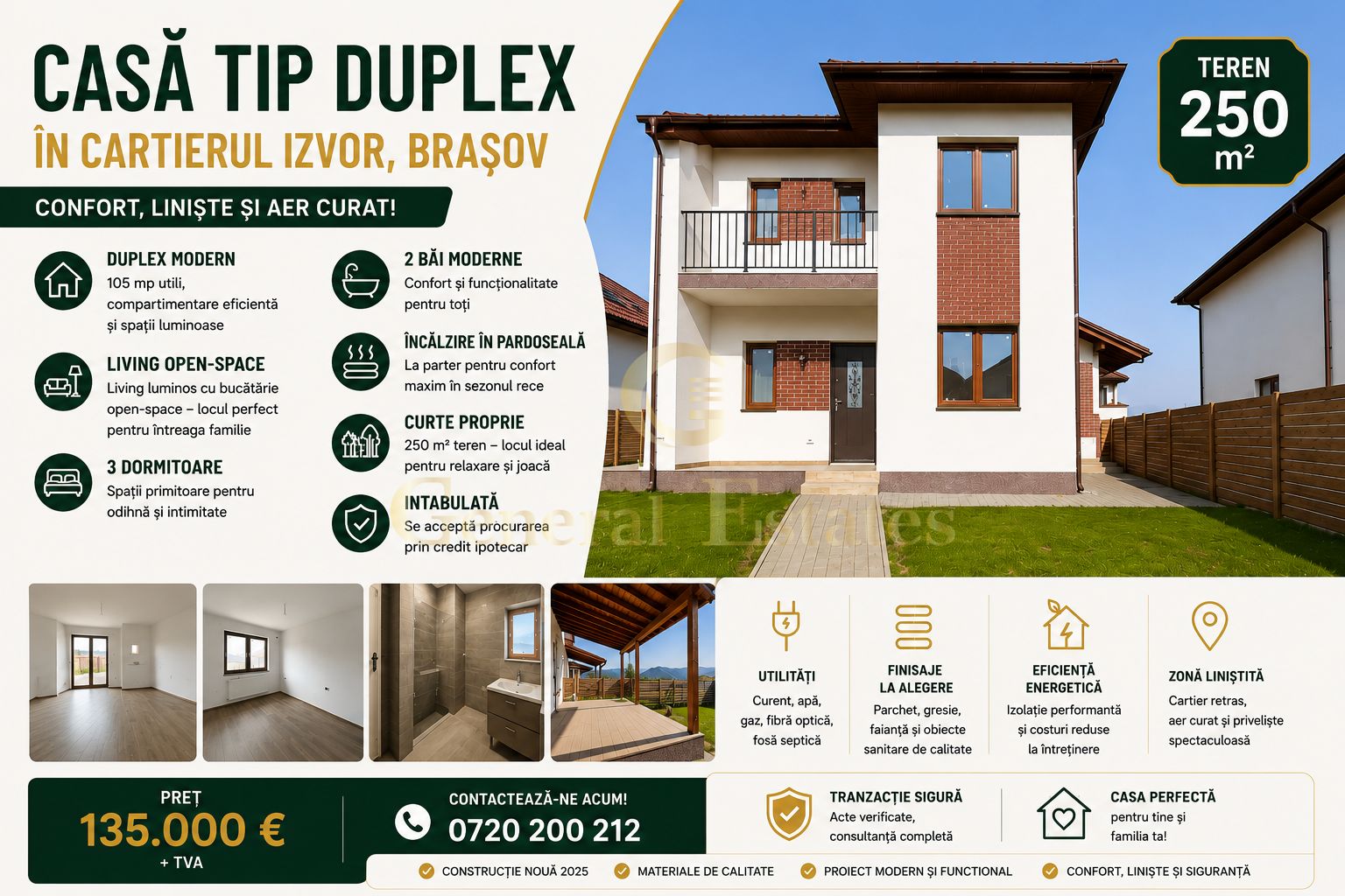 Casă tip duplex CU 4 Camere la Pret de apartament
